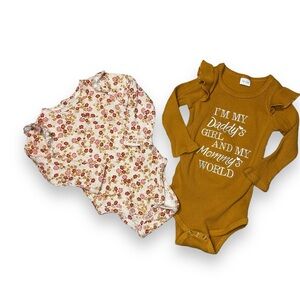 Two Long Sleeve 12-18M Girls Onesies
